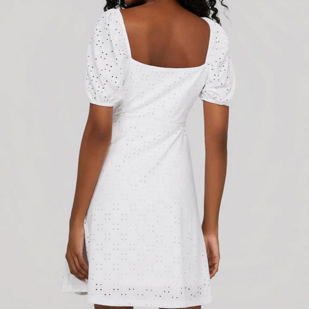Puff Sleeve Cut-Out Front Mini Dress - Picture 2 of 2